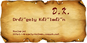 Drégely Kálmán névjegykártya